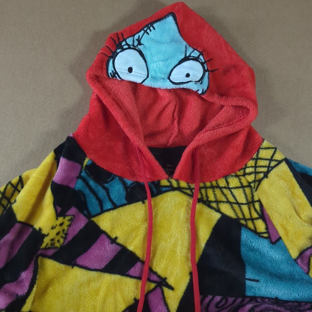 Disney Nightmare Before Christmas Sally Patchwork Hoodie Oversized M 8-10 Goth